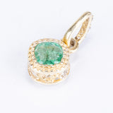 Pandantiv din Argint 925 Placat cu Aur ( 1.31 grame ) cu Smarald Brazilian și Topaz Alb 0.76 Carate