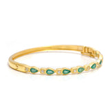 Brățară din Argint 925 Placat cu Aur ( 8.68 grame ) cu Smarald Brazilian și Topaz Alb 1.6 Carate