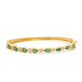Brățară din Argint 925 Placat cu Aur ( 8.68 grame ) cu Smarald Brazilian și Topaz Alb 1.6 Carate