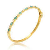 Brățară din Argint 925 Placat cu Aur ( 8.68 grame ) cu Smarald Brazilian și Topaz Alb 1.6 Carate