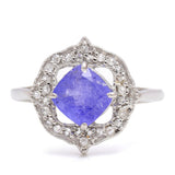 Inel din Argint 925 ( 3.33 grame ) cu Tanzanit AAA și Topaz Alb 2.01 Carate