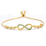 Brățară din Argint 925 Placat cu Aur ( 3.09 grame ) cu Smarald Brazilian și Topaz Alb 0.5 Carate