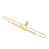 Brățară din Argint 925 Placat cu Aur ( 3.09 grame ) cu Smarald Brazilian și Topaz Alb 0.5 Carate