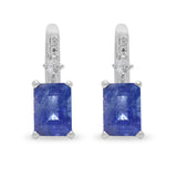 Cercei din Argint 925 ( 2.23 grame ) cu Tanzanit AAA și Topaz Alb 2.13 Carate