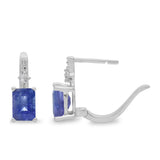 Cercei din Argint 925 ( 2.23 grame ) cu Tanzanit AAA și Topaz Alb 2.13 Carate