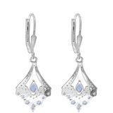 Cercei din Argint 925 ( 2.51 grame ) cu Tanzanit AAA și Topaz Alb 1.25 Carate