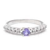 Inel din Argint 925 ( 2.14 grame ) cu Tanzanit AAA și Topaz Alb 0.35 Carate