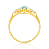 Inel din Argint 925 Placat cu Aur ( 2.14 grame ) cu Smarald Brazilian și Topaz Alb 0.78 Carate