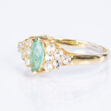 Inel din Argint 925 Placat cu Aur ( 2.14 grame ) cu Smarald Brazilian și Topaz Alb 0.78 Carate