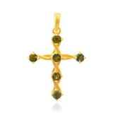 Cruce Pandantiv din Argint 925 Placat cu Aur ( 2.29 grame ) cu Opal Etiopian Lega Dembi 0.55 Carate