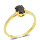 Inel din Argint 925 Placat cu Aur ( 1.57 grame ) cu Opal Etiopian Lega Dembi 0.43 Carate