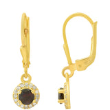 Cercei din Argint 925 Placat cu Aur ( 1.47 grame ) cu Opal Etiopian Lega Dembi și Topaz Alb 0.42 Carate