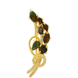 Broşă din Argint 925 Placat cu Aur ( 2.75 grame ) cu Opal Etiopian Lega Dembi și Topaz Alb 0.75 Carate