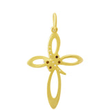 Cruce Pandantiv din Argint 925 Placat cu Aur ( 4.53 grame ) cu Opal Etiopian Lega Dembi și Topaz Alb 0.41 Carate