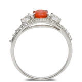 Inel din Argint 925 ( 2.55 grame ) cu Agat Roșu și Topaz Alb 1.11 Carate
