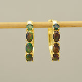 Cercei din Argint 925 Placat cu Aur ( 3.38 grame ) cu Opal Etiopian Lega Dembi 1.22 Carate
