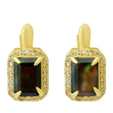 Cercei din Argint 925 Placat cu Aur ( 2.97 grame ) cu Opal Etiopian Lega Dembi 1.44 Carate