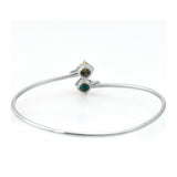 Brățară din Argint 925 ( 6.7 grame ) cu Turcoaz Oyster și Topaz Alb 2.74 Carate