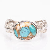 Inel din Argint 925 ( 3.99 grame ) cu Turcoaz Oyster 3.21 Carate