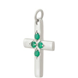 Cruce Pandantiv din Argint 925 ( 2.92 grame ) cu Agat Verde 0.45 Carate