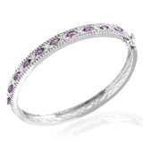 Brățară din Argint 925 ( 13.53 grame ) cu Ametist Brazilian și Topaz Alb 2.03 Carate