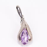 Broşă din Argint 925 ( 3.25 grame ) cu Ametist Brazilian și Topaz Alb 2.43 Carate