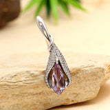 Broşă din Argint 925 ( 3.25 grame ) cu Ametist Brazilian și Topaz Alb 2.43 Carate