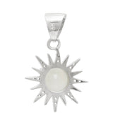 Pandantiv din Argint 925 ( 1.71 grame ) cu Piatra Lunii Curcubeu și Topaz Alb 2.77 Carate