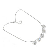 Colier din Argint 925 ( 11.74 grame ) cu Piatra Lunii Curcubeu și Topaz Alb 9.63 Carate