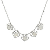 Colier din Argint 925 ( 11.74 grame ) cu Piatra Lunii Curcubeu și Topaz Alb 9.63 Carate