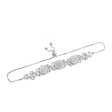 Brățară din Argint 925 ( 6.76 grame ) cu Piatra Lunii Curcubeu și Topaz Alb 7.2 Carate