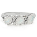 Inel din Argint 925 ( 1.96 grame ) cu Piatra Lunii Curcubeu și Topaz Alb 1.34 Carate