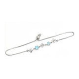 Brățară din Argint 925 ( 3.29 grame ) cu Apatit Albastru Madagascar și Topaz Alb 1.04 Carate