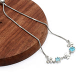 Brățară din Argint 925 ( 3.29 grame ) cu Apatit Albastru Madagascar și Topaz Alb 1.04 Carate