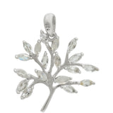 Pandantiv din Argint 925 ( 2.22 grame ) cu Piatra Lunii Curcubeu și Topaz Alb 1.52 Carate