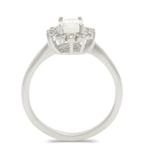 Inel din Argint 925 ( 2.32 grame ) cu Piatra Lunii Curcubeu și Topaz Alb 1.34 Carate