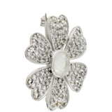 Broşă din Argint 925 ( 3.93 grame ) cu Piatra Lunii Curcubeu și Topaz Alb 1.88 Carate
