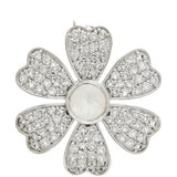 Broşă din Argint 925 ( 3.93 grame ) cu Piatra Lunii Curcubeu și Topaz Alb 1.88 Carate