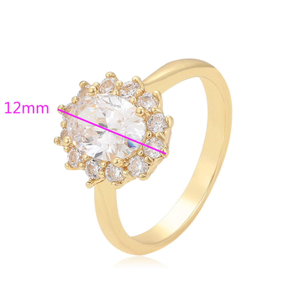 Inel din Aliaj Placat cu Aur cu Cristal Alb Emporia®