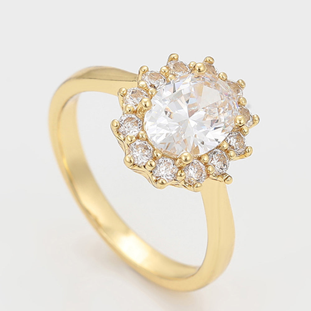 Inel din Aliaj Placat cu Aur cu Cristal Alb Emporia®