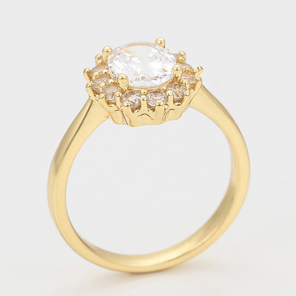 Inel din Aliaj Placat cu Aur cu Cristal Alb Emporia®