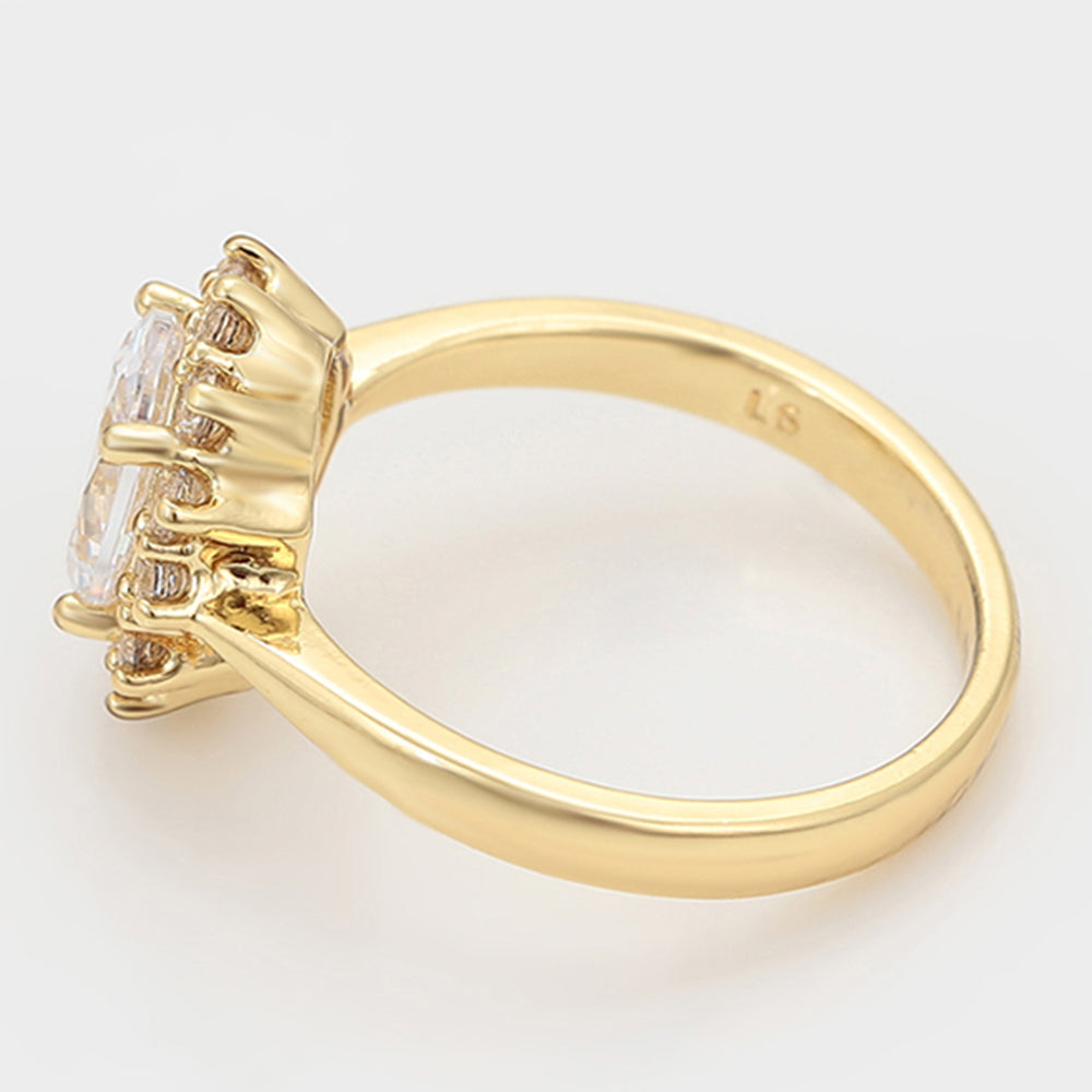 Inel din Aliaj Placat cu Aur cu Cristal Alb Emporia®