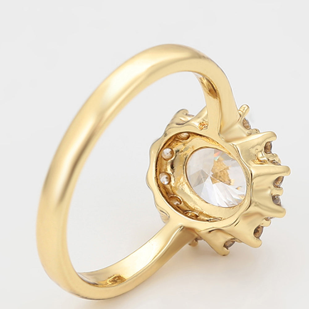 Inel din Aliaj Placat cu Aur cu Cristal Alb Emporia®