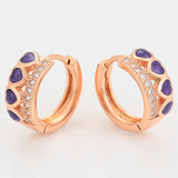 Set din Aliaj Placat cu Aur cu Cristal Violet Emporia® ( Cercei+Inel )