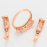 Set din Aliaj Placat cu Aur cu Cristal Violet Emporia® ( Cercei+Inel )