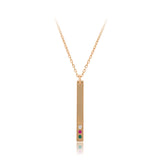 Colier din Aliaj Placat cu Aur cu Cristal Roșu Emporia® și Cristal Verde Emporia® ( Colier+Pandantiv )