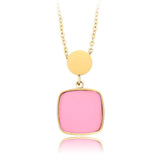 Colier din Aliaj Placat cu Aur cu Cristal Roz Emporia®
