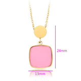 Colier din Aliaj Placat cu Aur cu Cristal Roz Emporia®