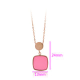 Colier din Aliaj Placat cu Aur cu Cristal Roz Emporia®