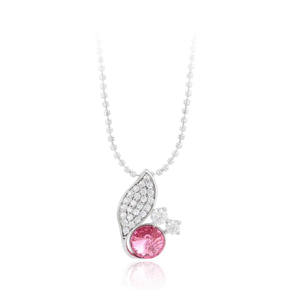 Colier din Aliaj Placat cu Aur cu Cristal Roz Emporia®